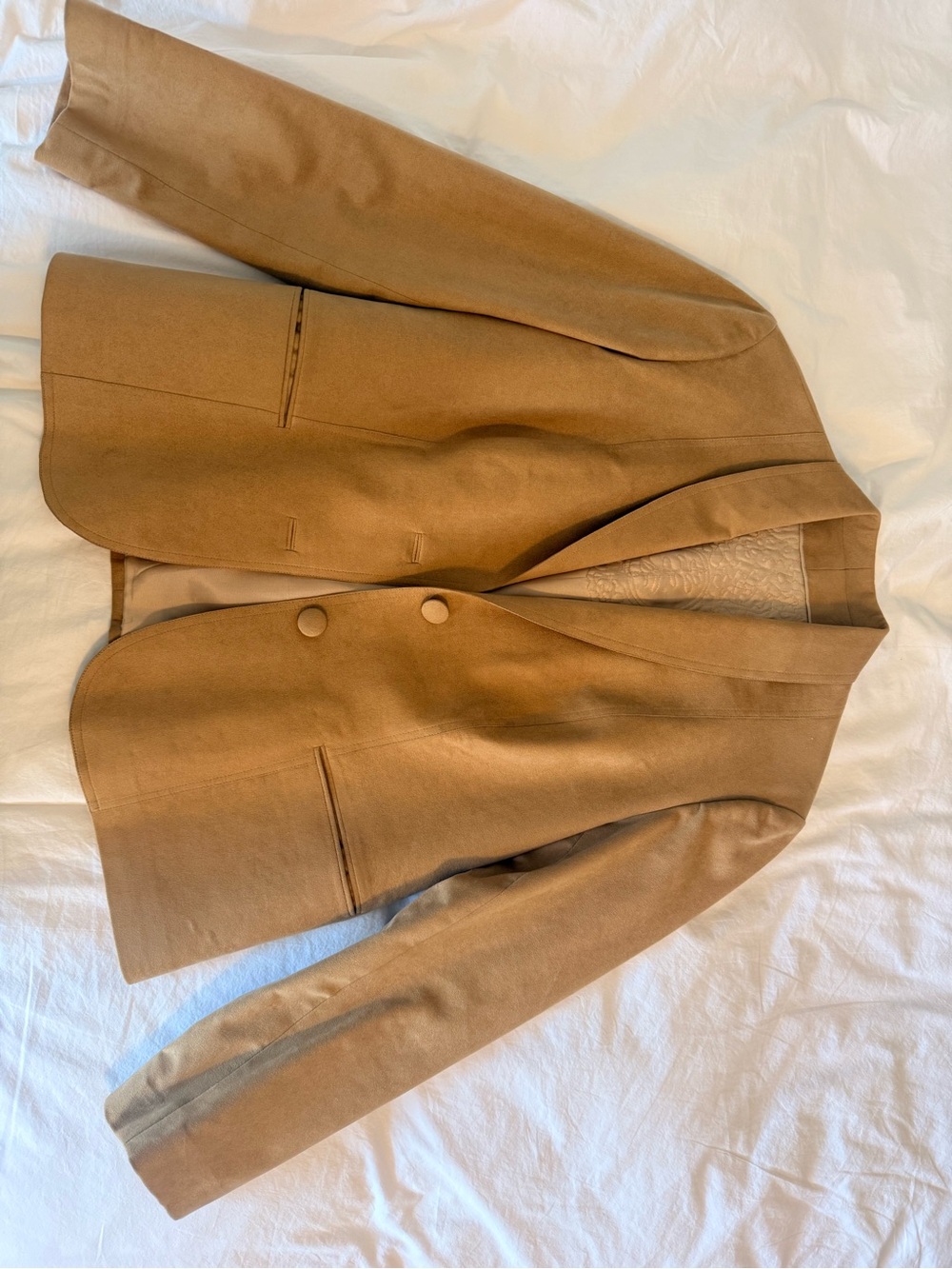 Women’s s Camel Blazer Jacket - Classic Single-Breasted Style - handmade no size - Picture 2 of 5